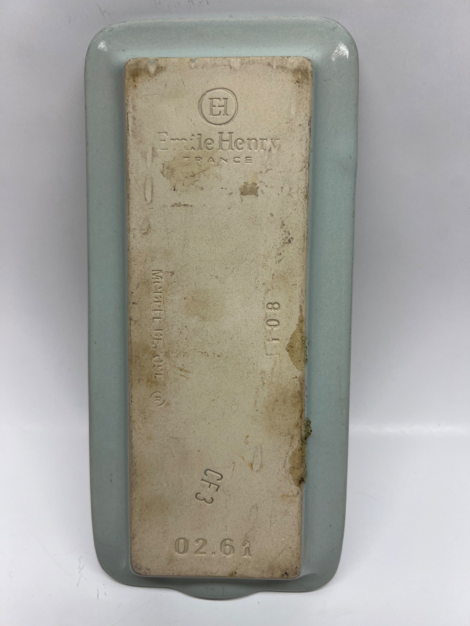 Vintage Emile Henry France Ceramic Serving Tray - Sage/Cedar Green