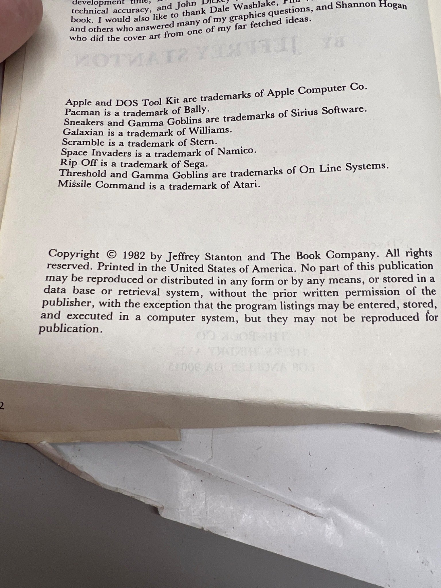Apple Graphics & Arcade Game Design, 1982