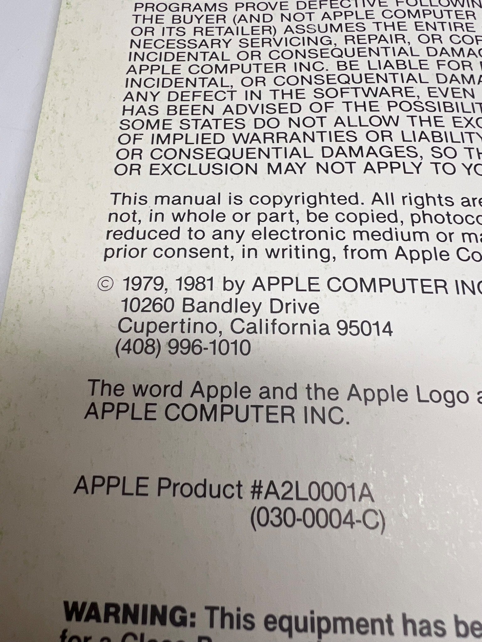Apple II Reference Manual, 1981 Edition