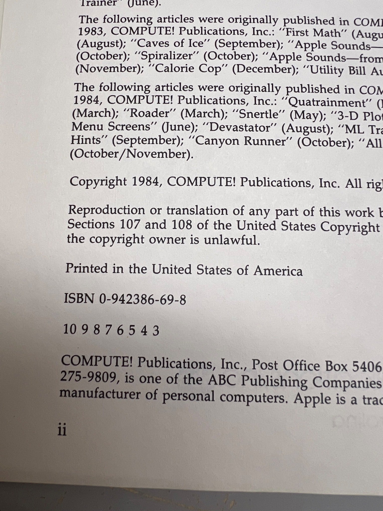 Compute!’s First Book Of Apple