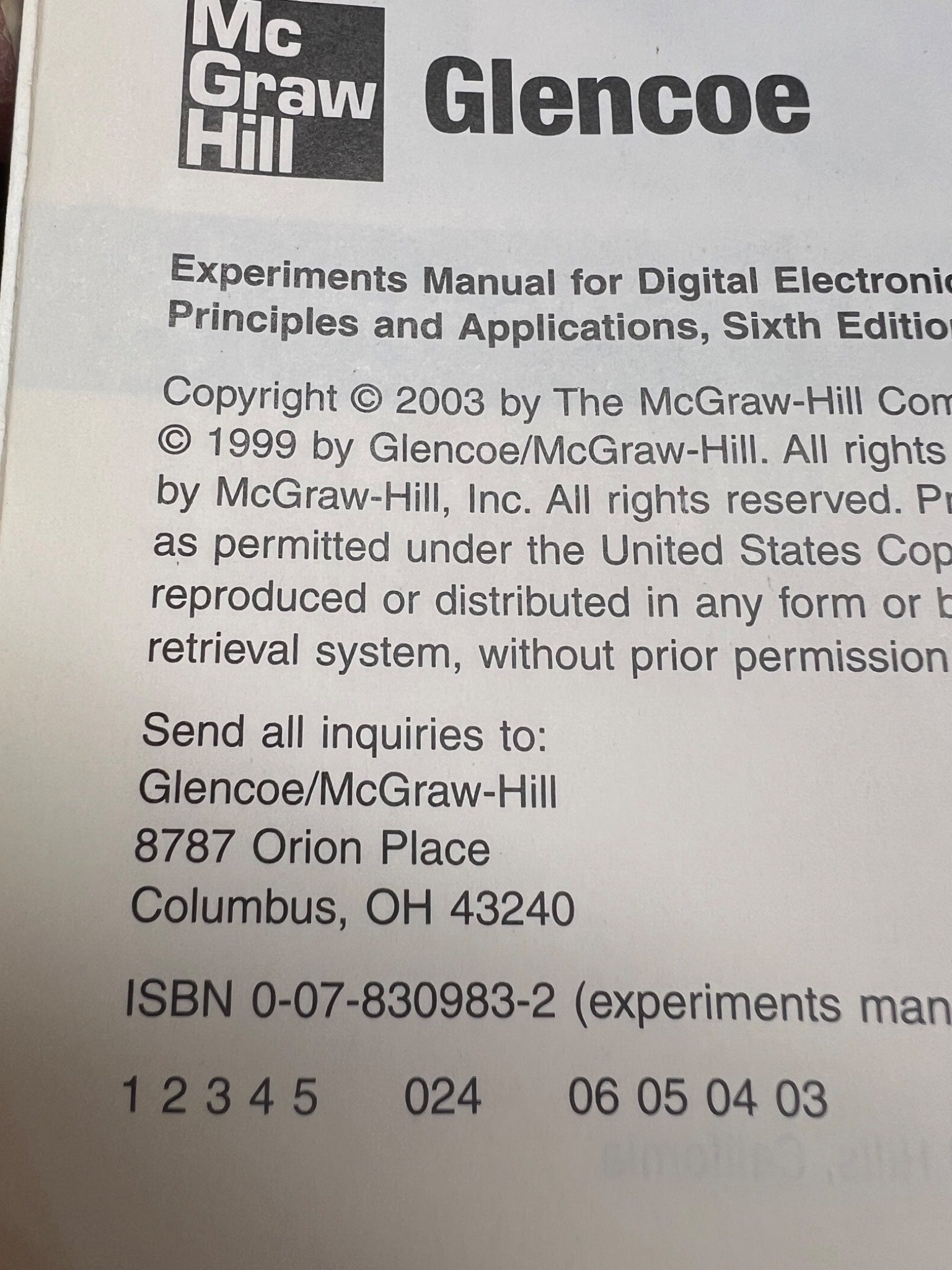 Digital Electronics Experiments Manual