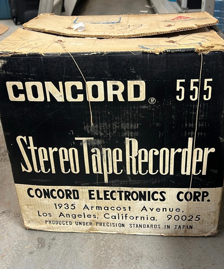 Concord 555 Stereo Tape Recorder - Complete w/ Box & Mics