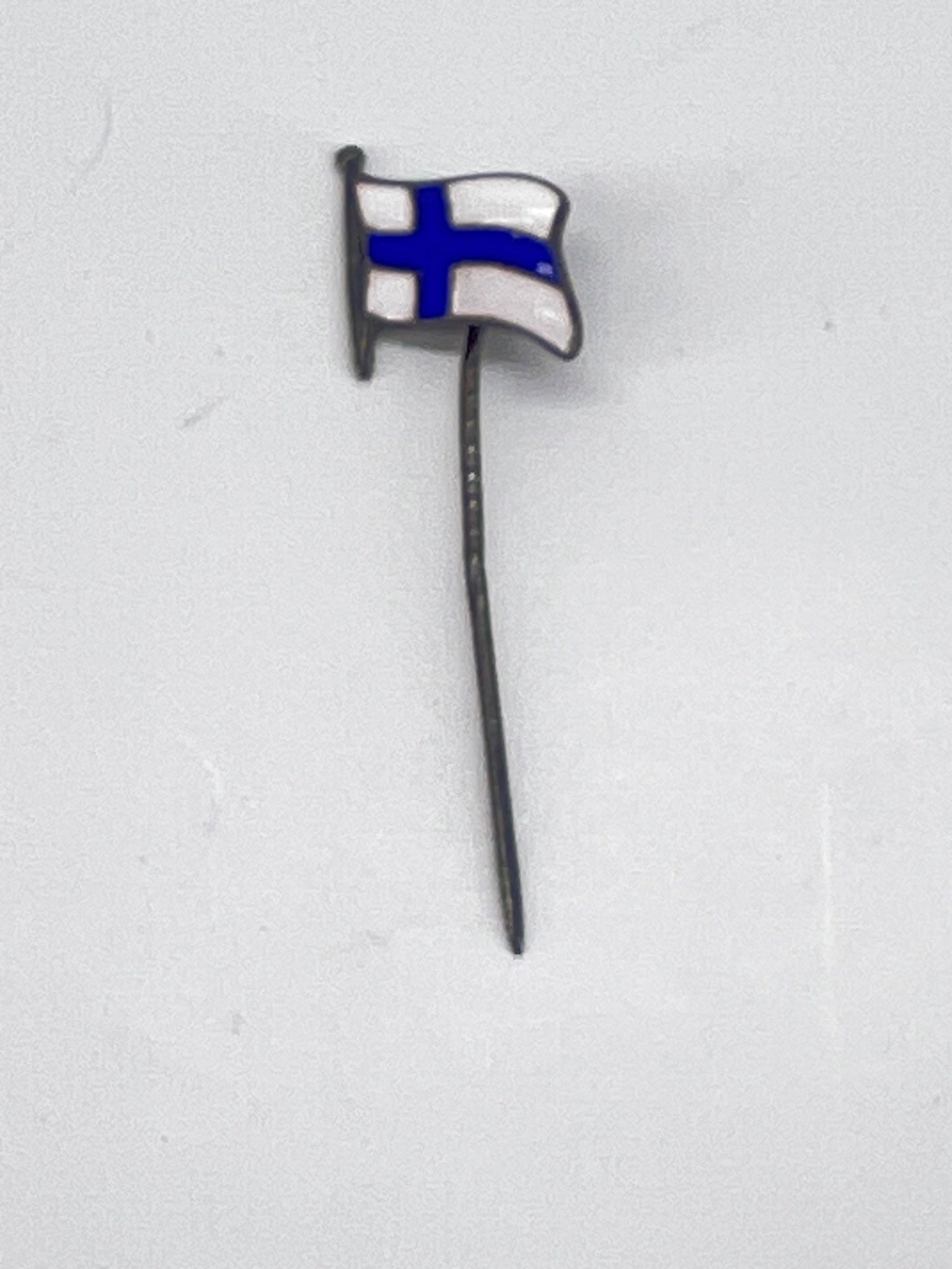 Finnish Enamel Flag Pin 1970s