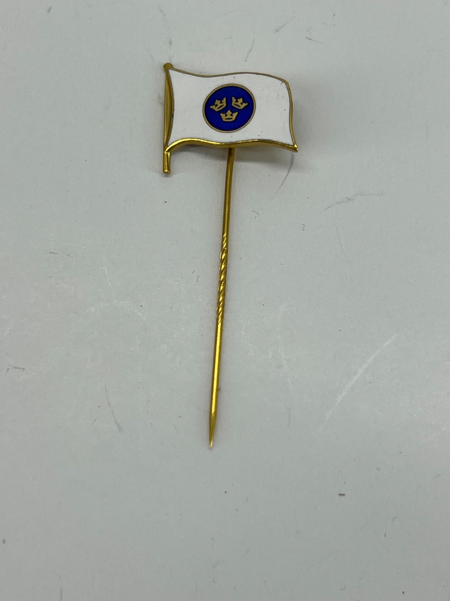 Swedish Flag Gold-Tone Lapel Pin