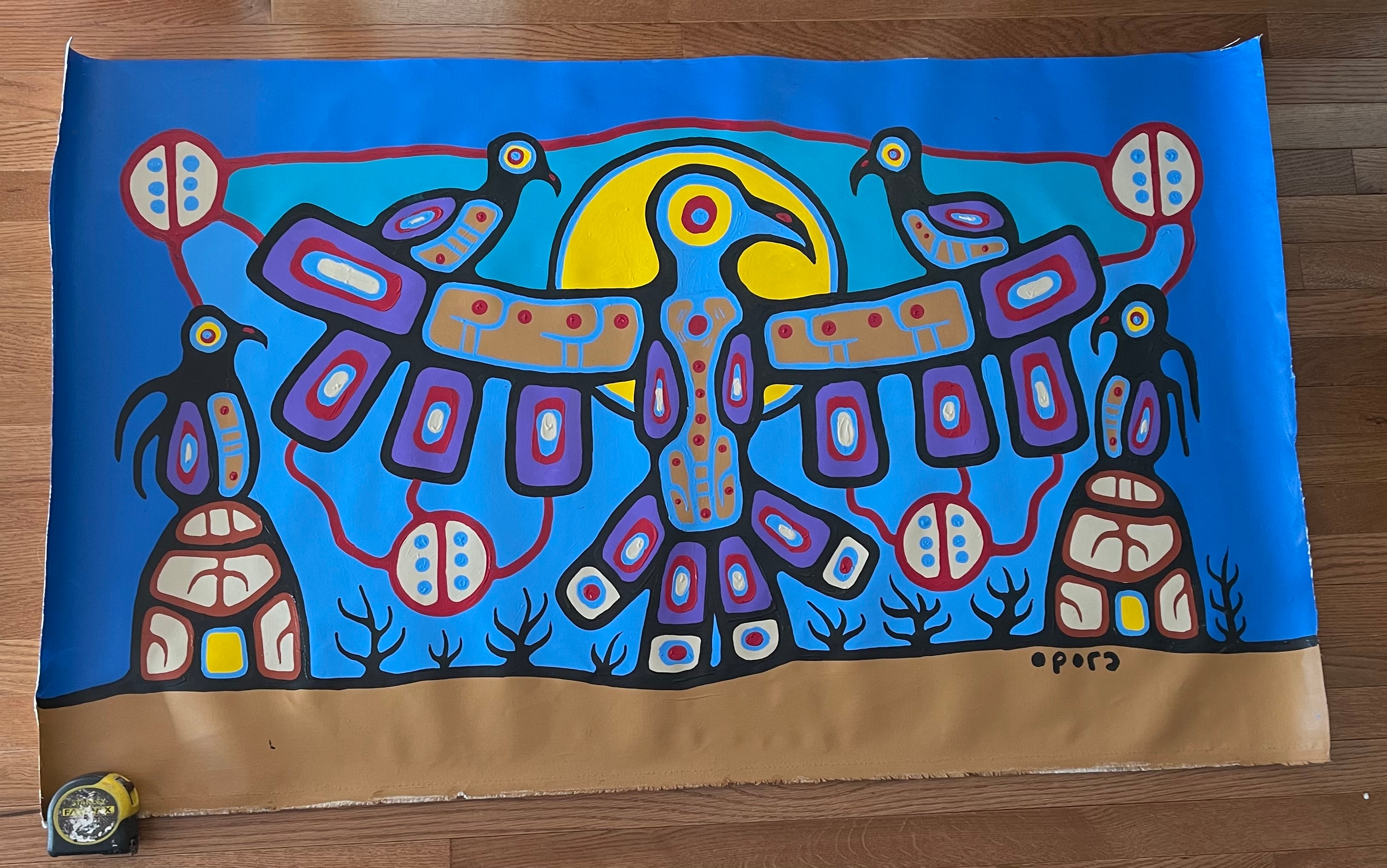 Christian Morrisseau Original artwork. ThunderBird Energy masterpiece in Woodlands Art style Original!