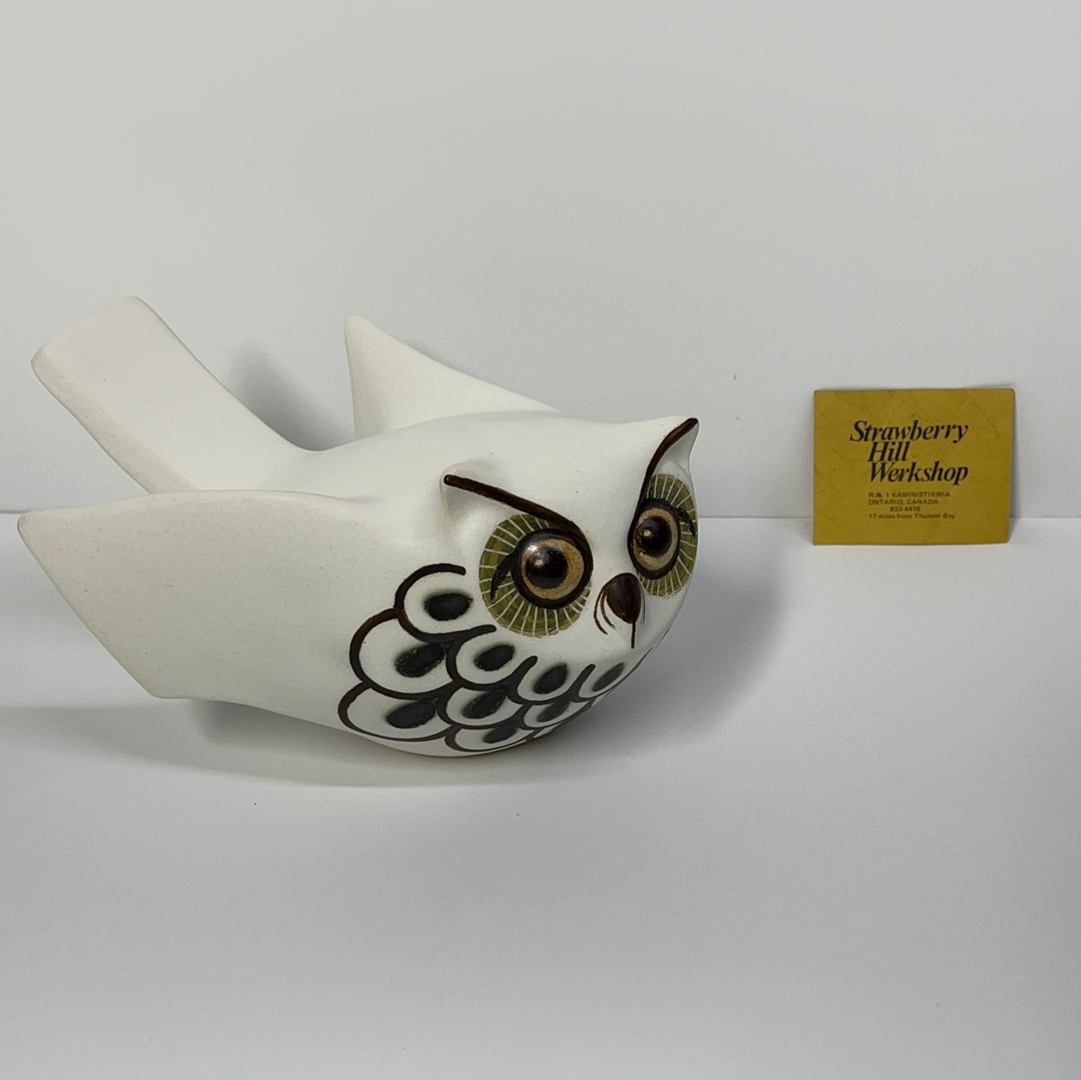 STRAWBERRY HILL POTTERY - SHORT SITTING OWL