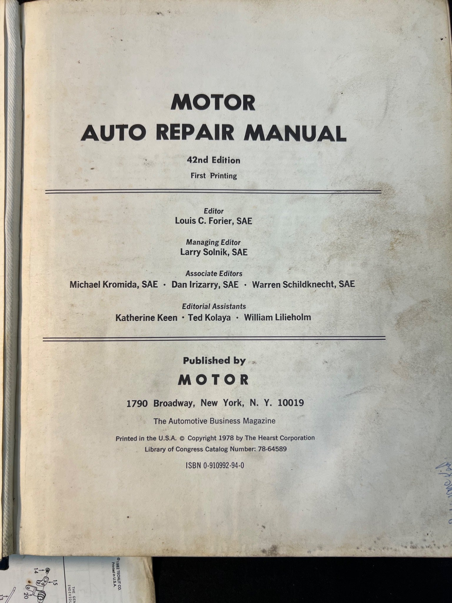 Motor Auto Repair Manual 1979