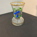 Hand-Painted Glass Vase With Floral Design