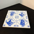 Mettlach Ceramic Tile with Blue Decor