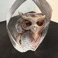 Mats Jonasson OWL Full Lead Crystal Relief Sculpture with Box