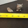 Two Pewter Metal Owl Figurines