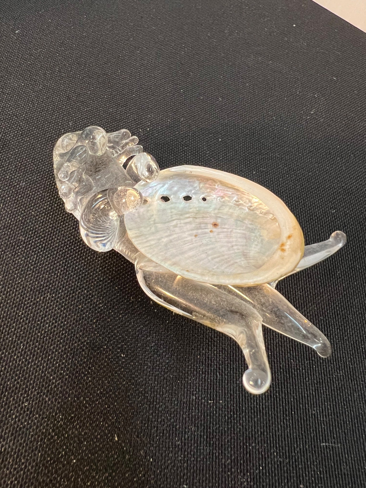 Otter with Shell Figurine, Handmade Rare