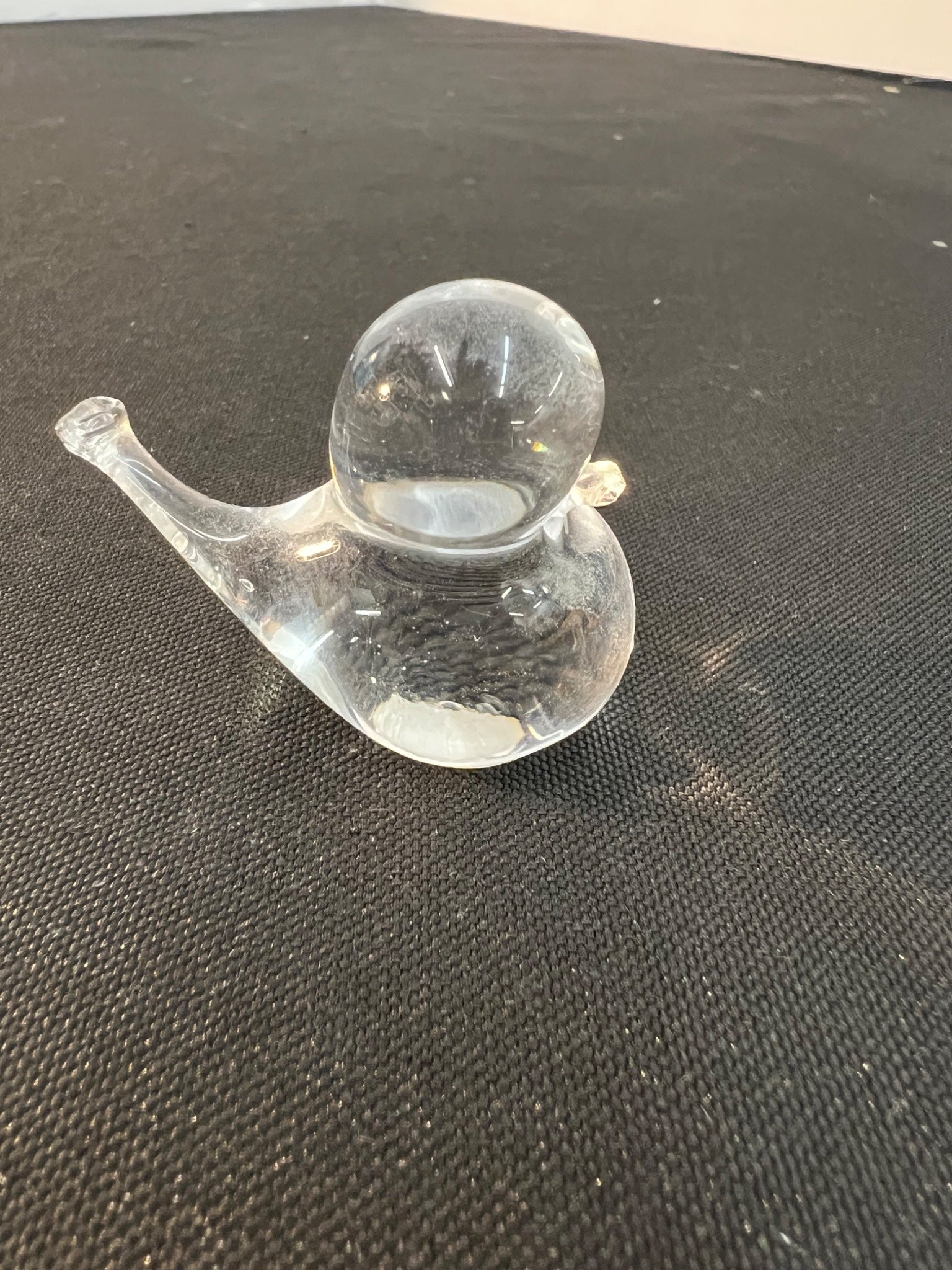 Clear Art Glass Bird Figurine