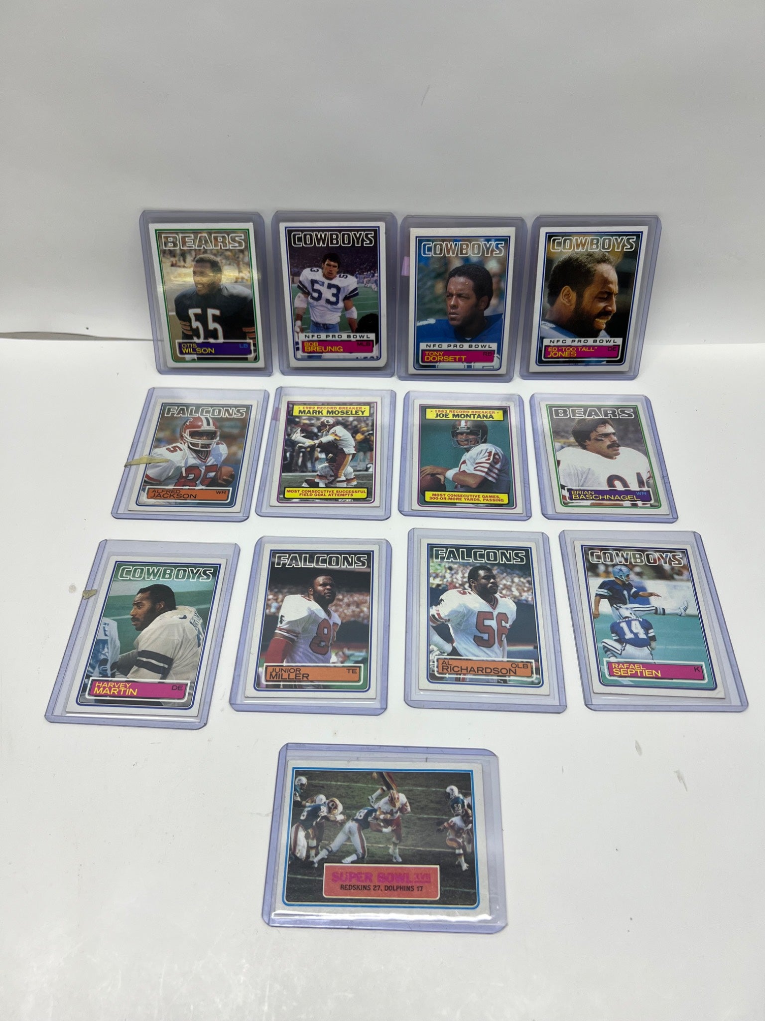 1983 NFL topps  Joe Montana, Tony Dorsett, and Otis Wilson