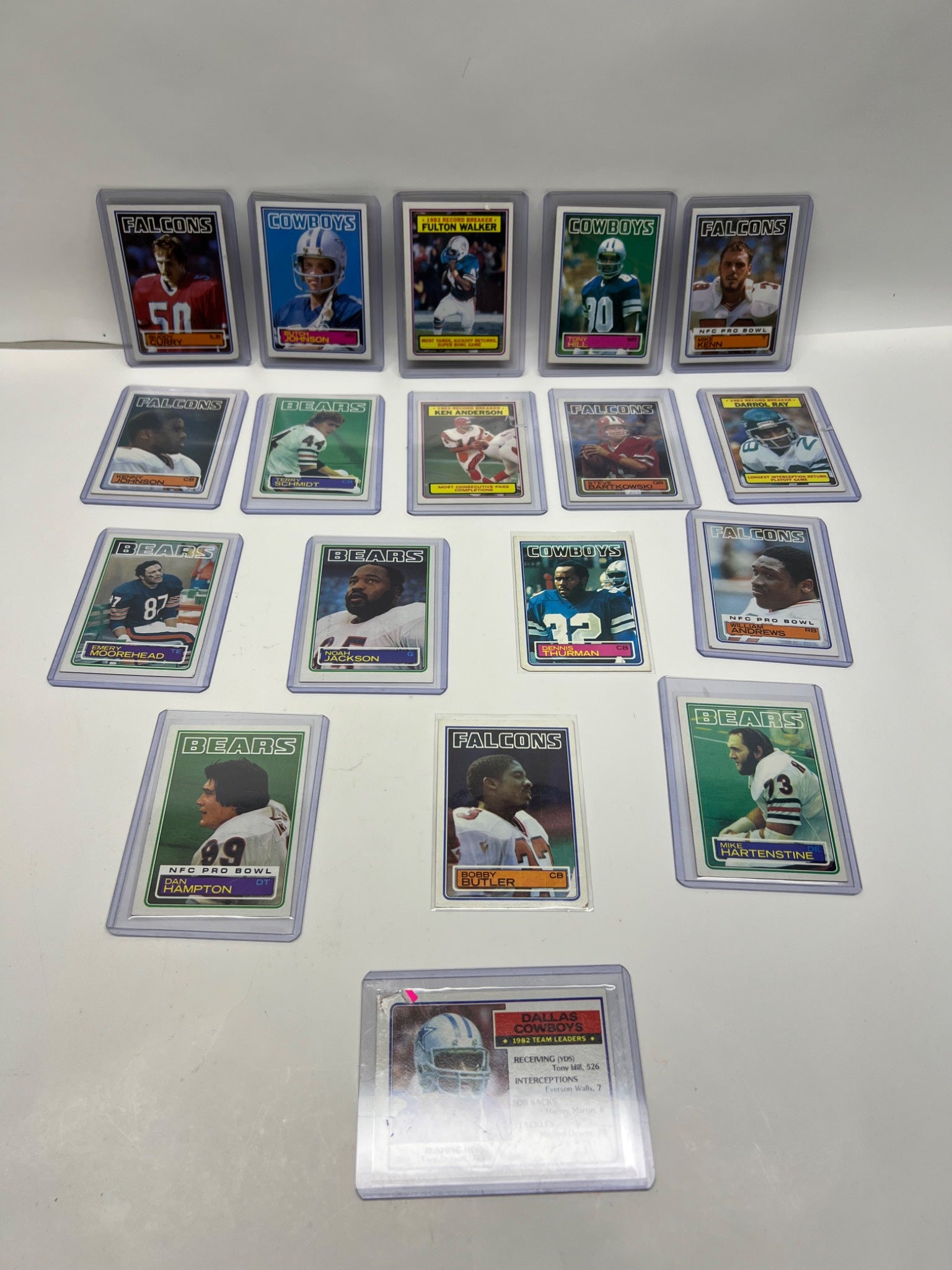 1983 Set of 17 NFL Topps Trading Cards Tony Dorsett and Fulton Walker etc