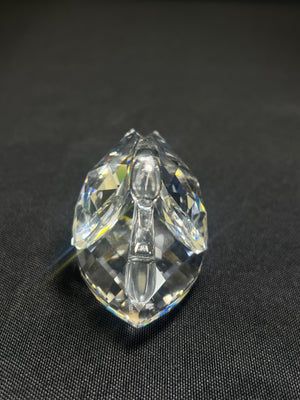 Clear crystal knob on a black background