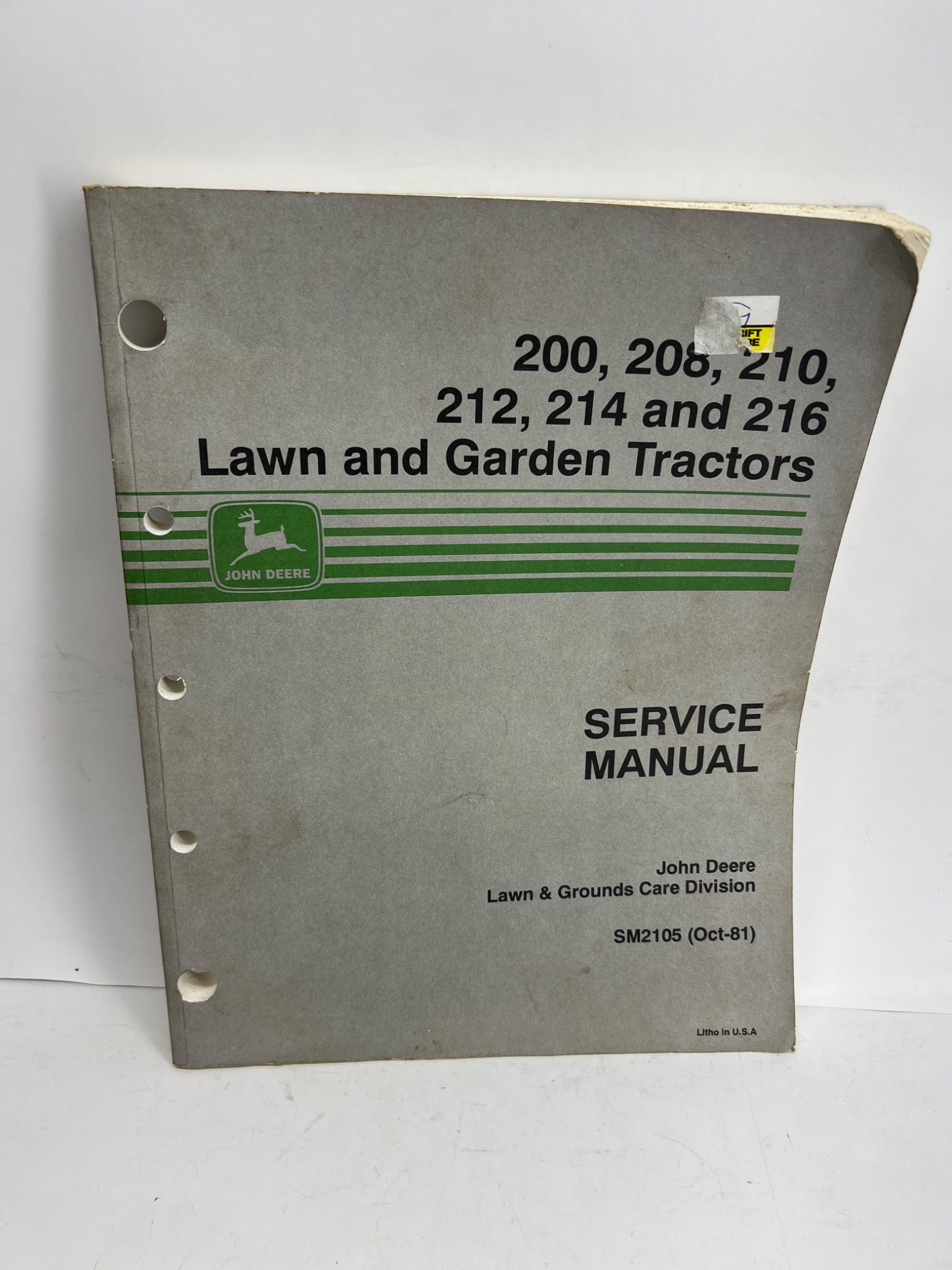 John Deere Service Manual for Lawn Tractors