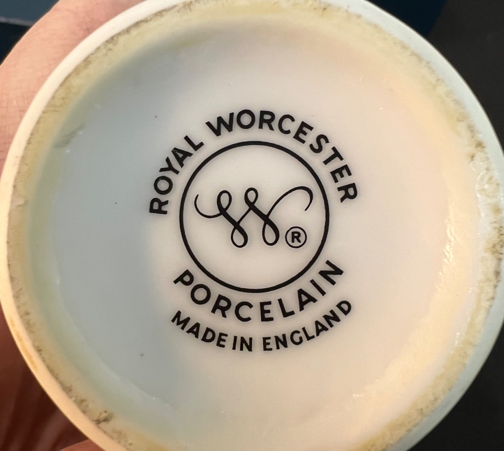 Royal Worcester porcelain mark on a ceramic item