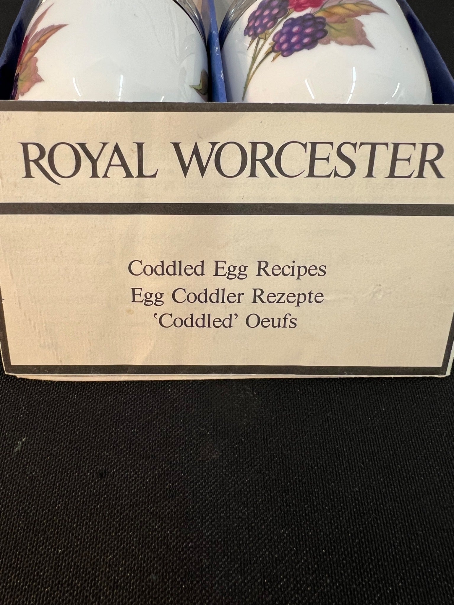 Royal Worcester coddled egg recipes book with floral design on cover