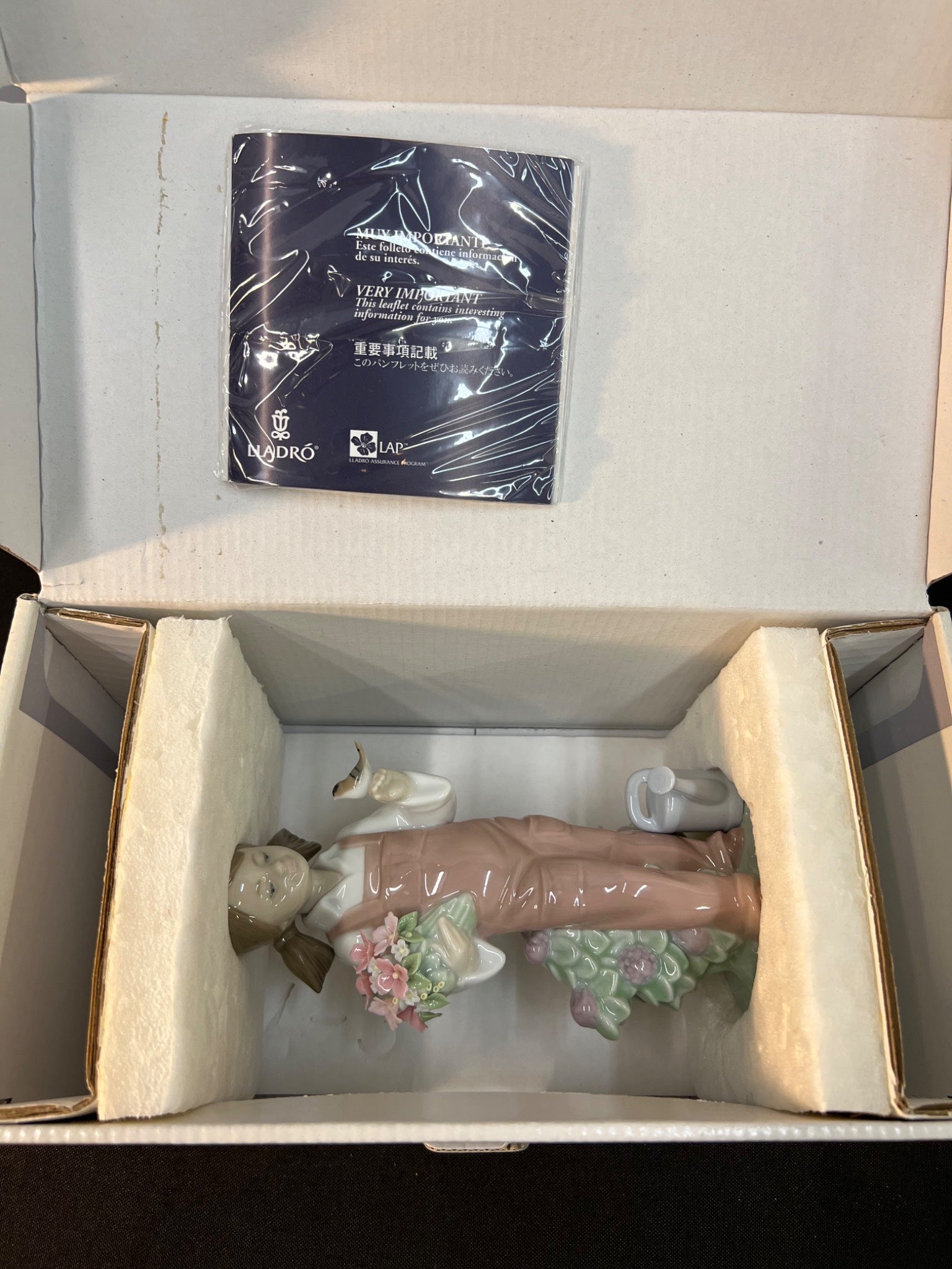Porcelain figurine in a box with a Nao by Lladro label.