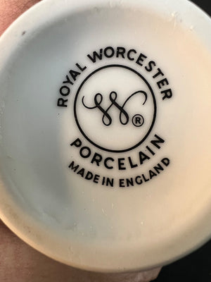 Royal Worcester porcelain mark on a white ceramic item