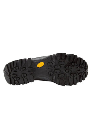 Black sole of a shoe with tread pattern on a white background