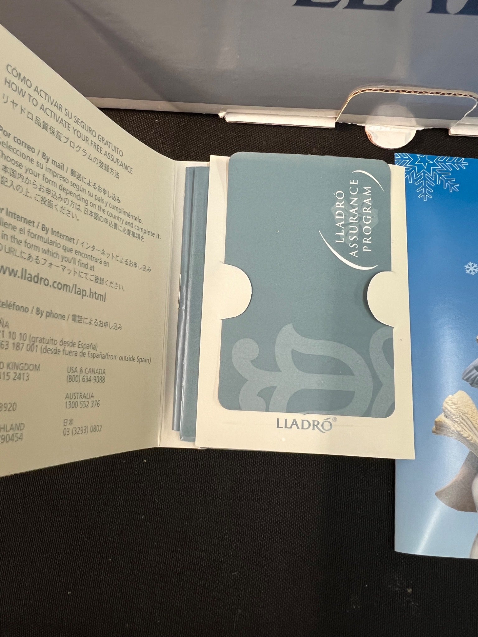 Open product packaging with a card inside, featuring the brand 'LIADRO'.