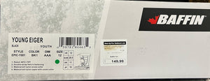 Baffin brand packaging with product label and price tag on a gray background