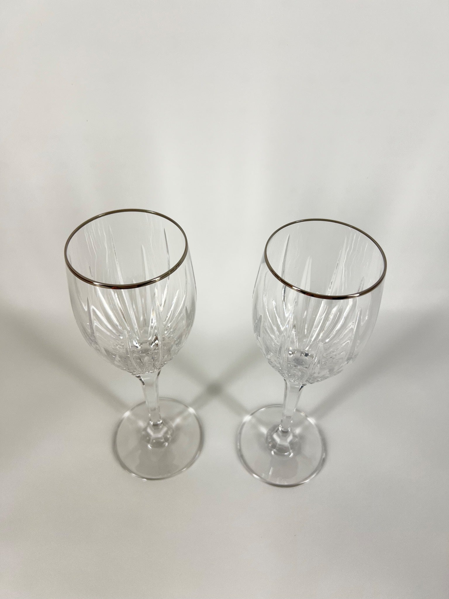 Mikasa ‘Silver Lights’ Golden Rim Crystal - 2 pieces