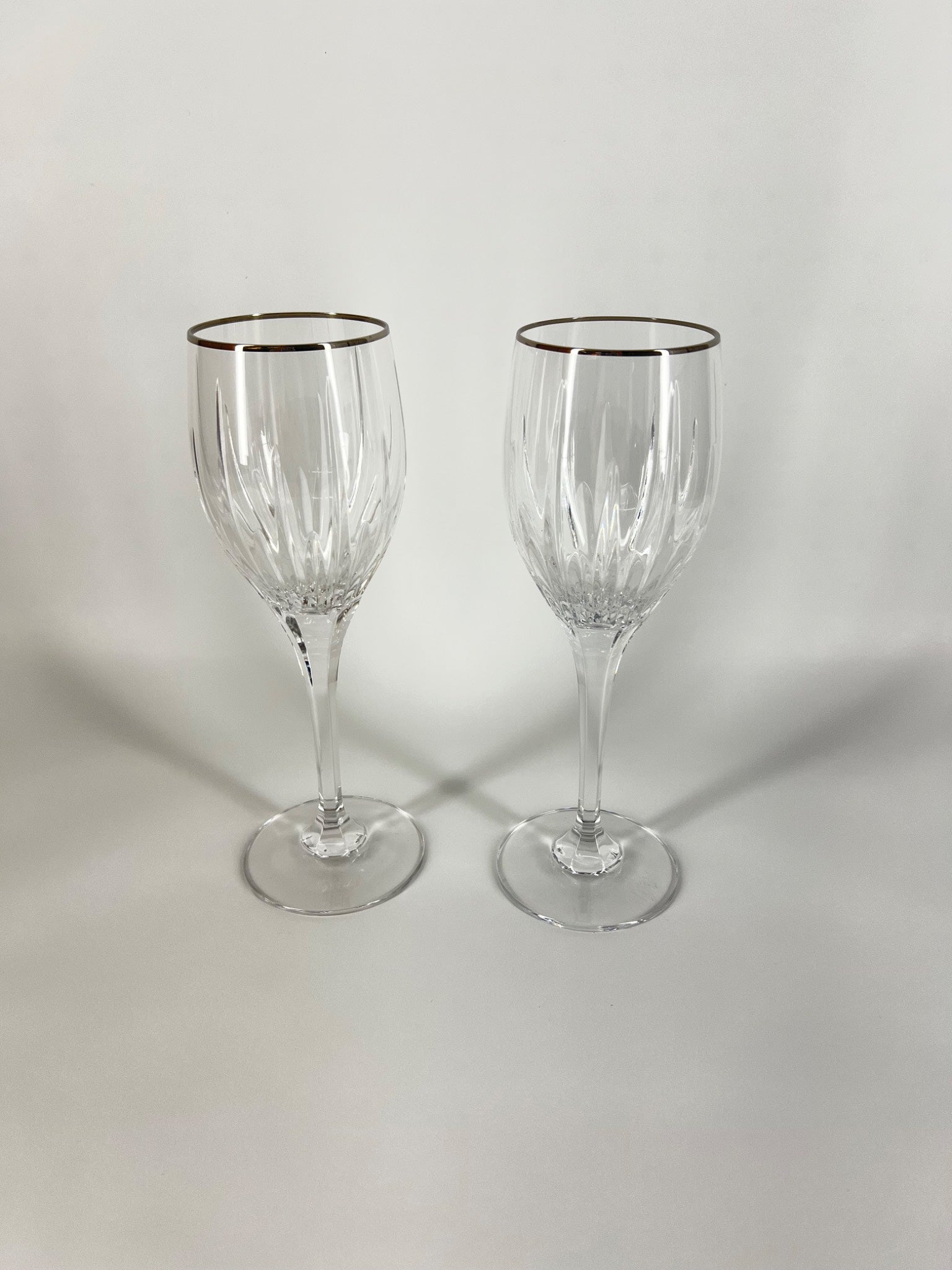 Mikasa ‘Silver Lights’ Golden Rim Crystal - 2 pieces