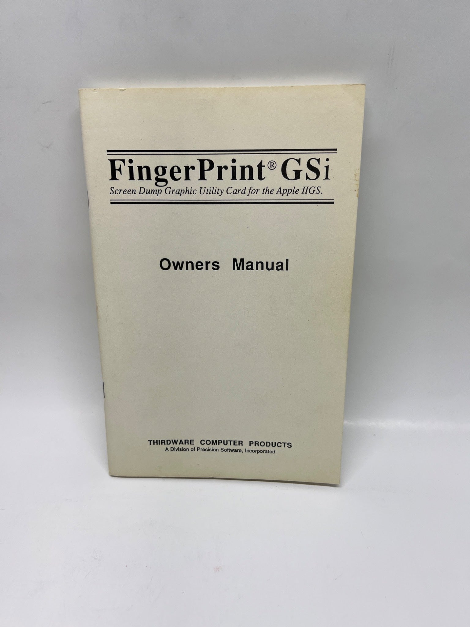 1987 FingerPrint GSi Owner's Manual - Apple IIGS Utility
