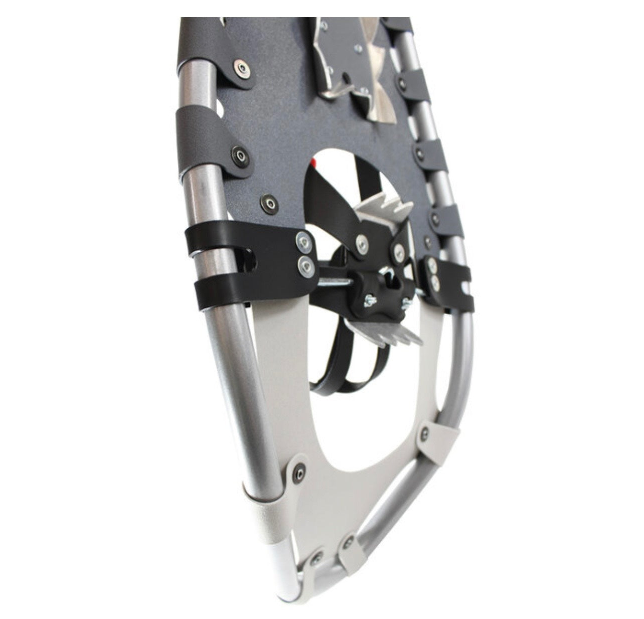 Metal snowshoe frame on a white background