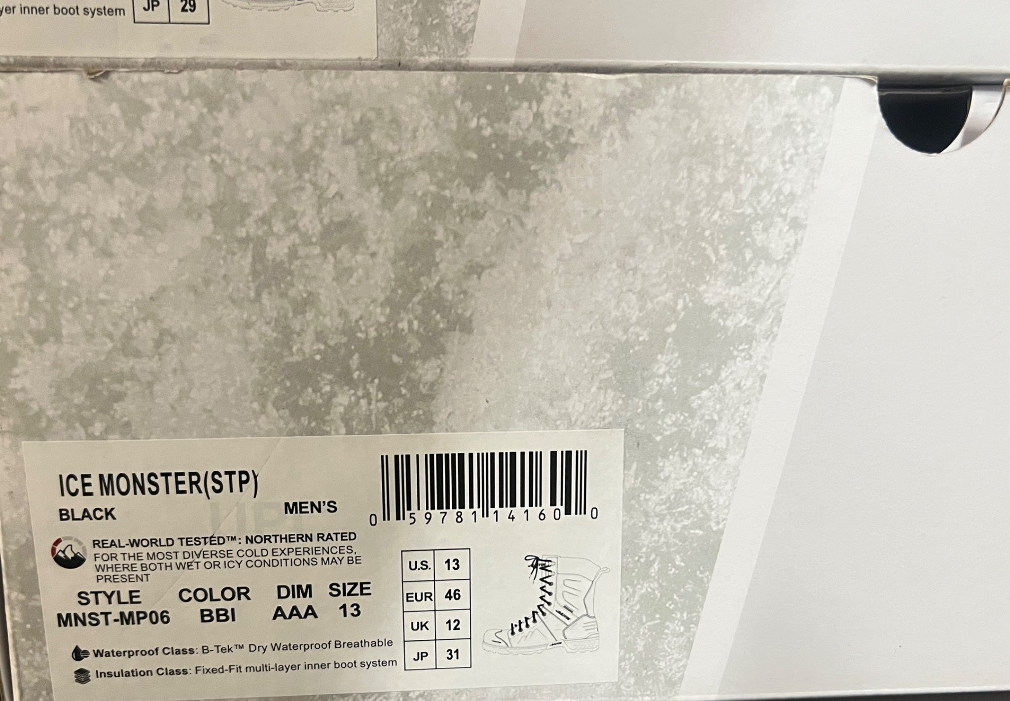 Product packaging with a label on a textured surface