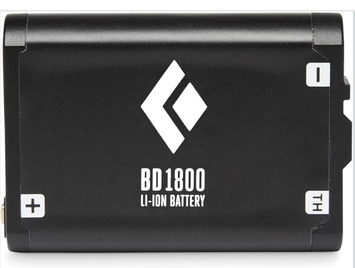 Black lithium-ion battery with 'BD1800' and brand logo on a white background