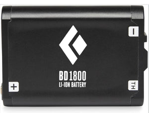 Black lithium-ion battery with 'BD1800' and brand logo on a white background