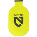 Yellow water bottle with Nemo logo on a white background