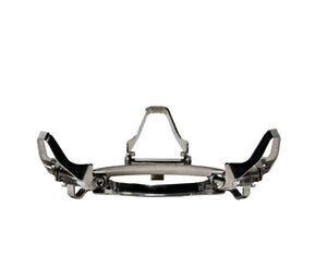 Metallic grill pan on a white background