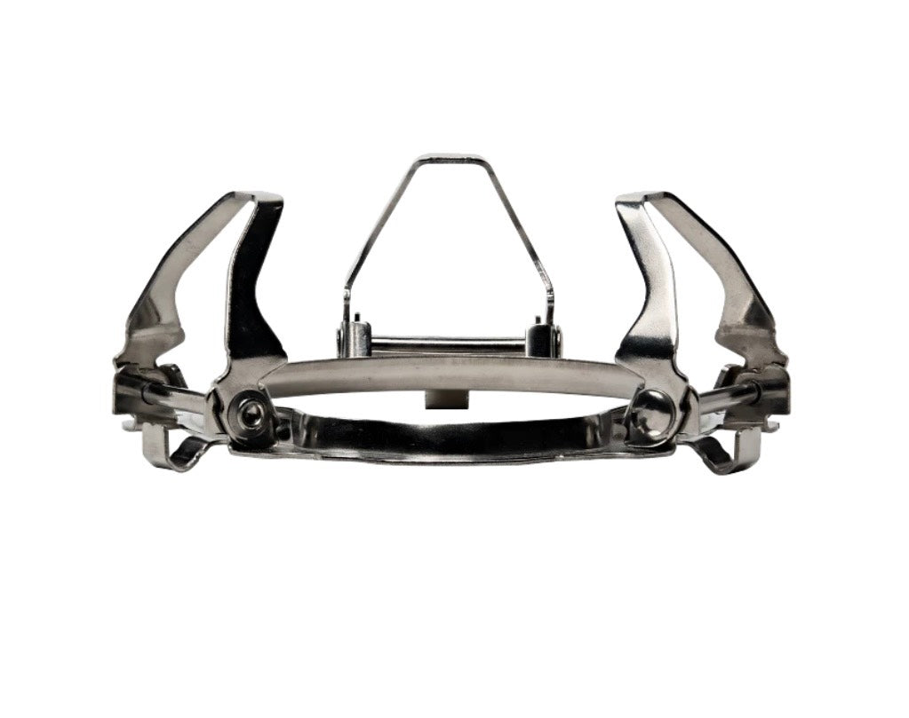 Metallic bow sight on a white background