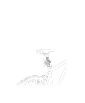 Outline of a bicycle on a white background