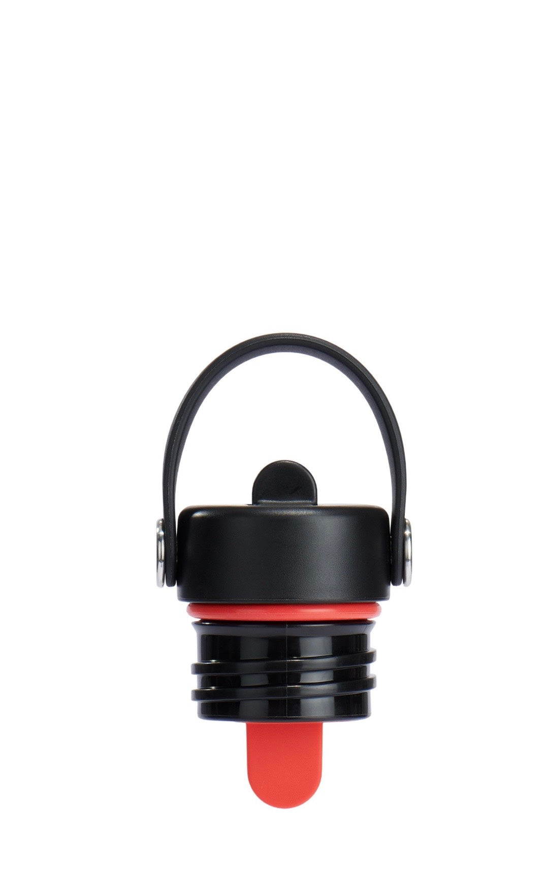 Black and red cap on a white background