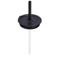 Black lid with a straw on a white background