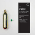 Inflatable PFD re-arm kit with cylinder and packaging on a white background