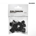 Pack of Salomon Quicklace black shoelaces in clear packaging with brand logo.