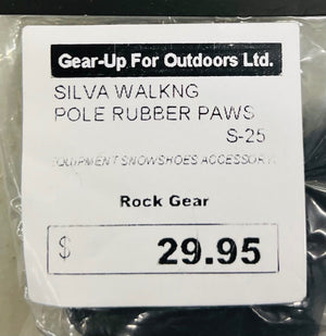 Packaged product with a label for Silva Walking Pole Rubber Paws from Gear-Up For Outdoors Ltd.