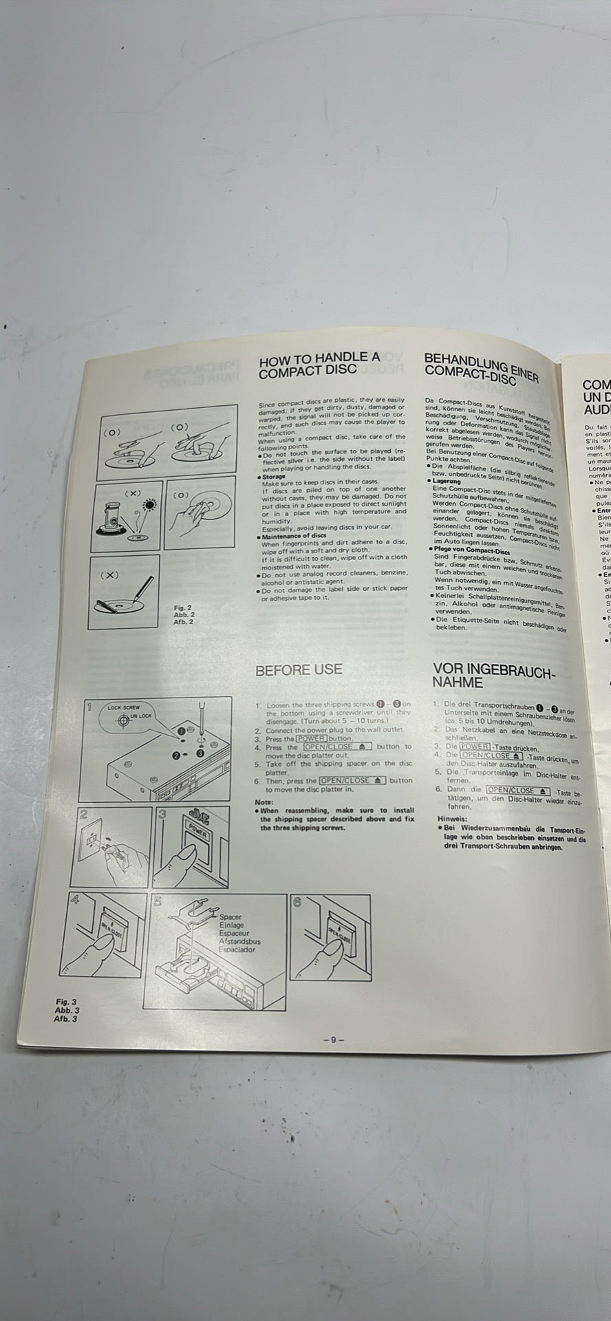 Title: Vintage JVC XL-V300 / XL-V300B / XL-V3B CD Player Instruction Manual - Original