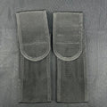Two gray tactical pouches on a gray background