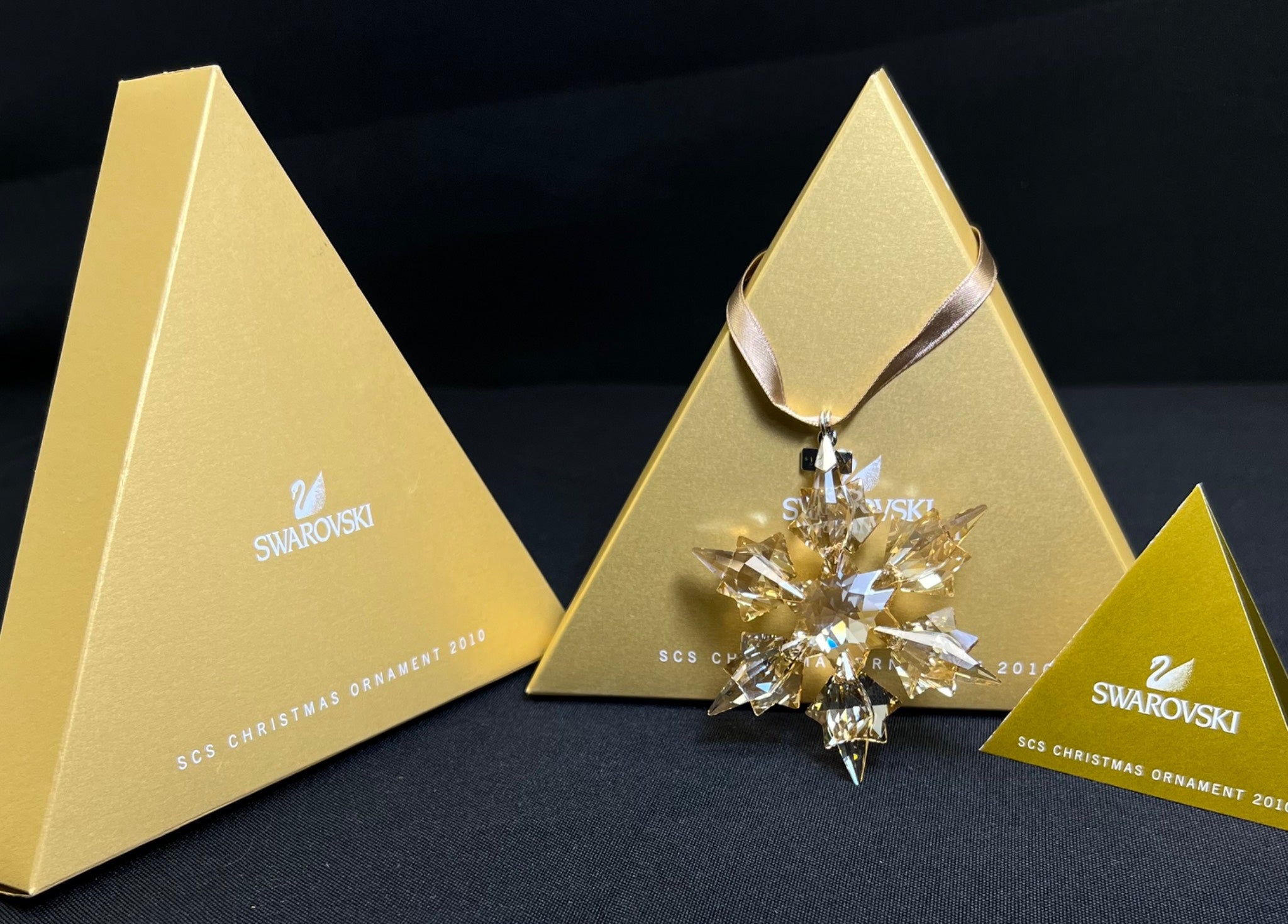 Swarovski 2010 Gold Ornament with Box Large