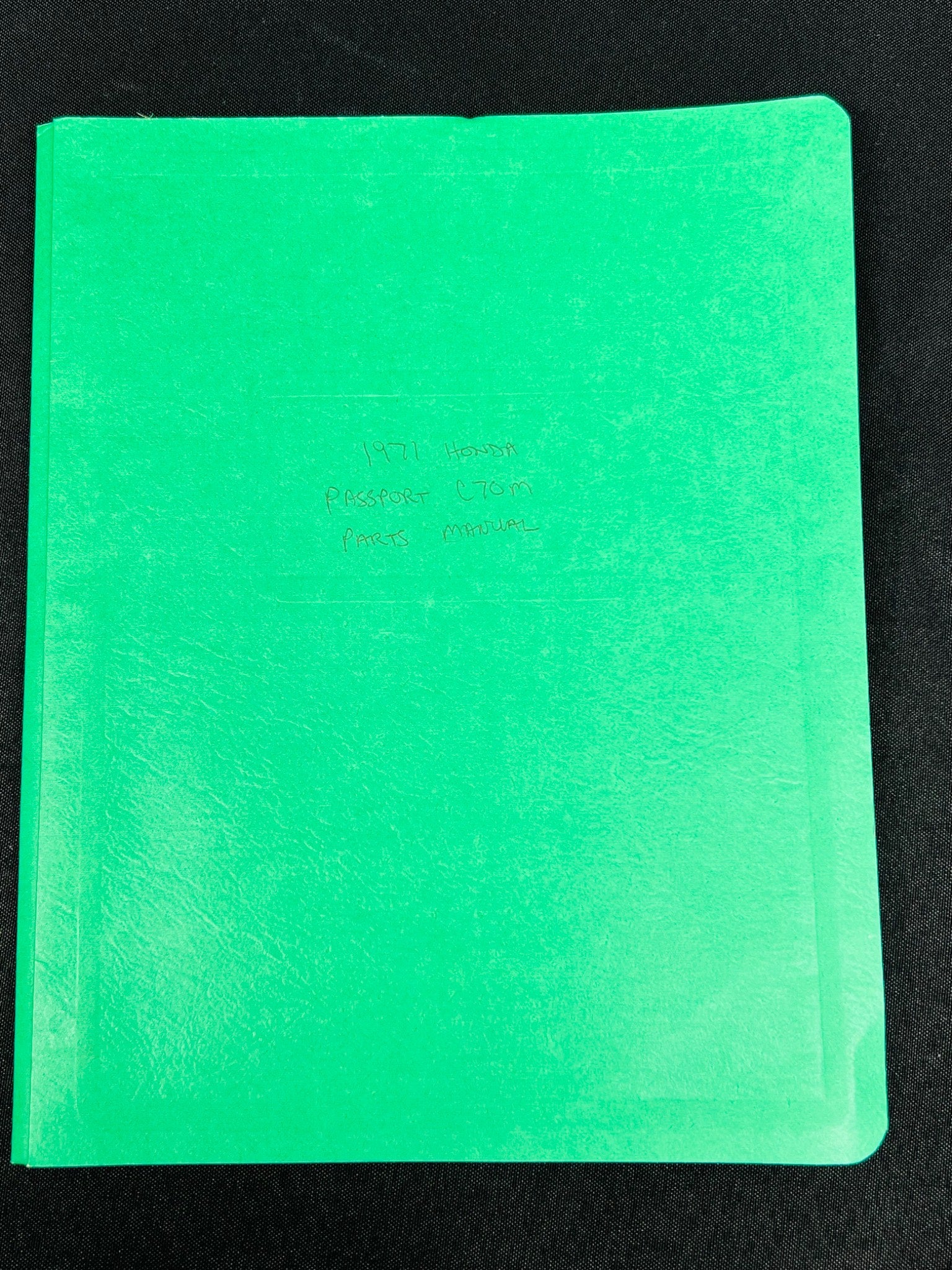 Green Binder with Honda Passport Content