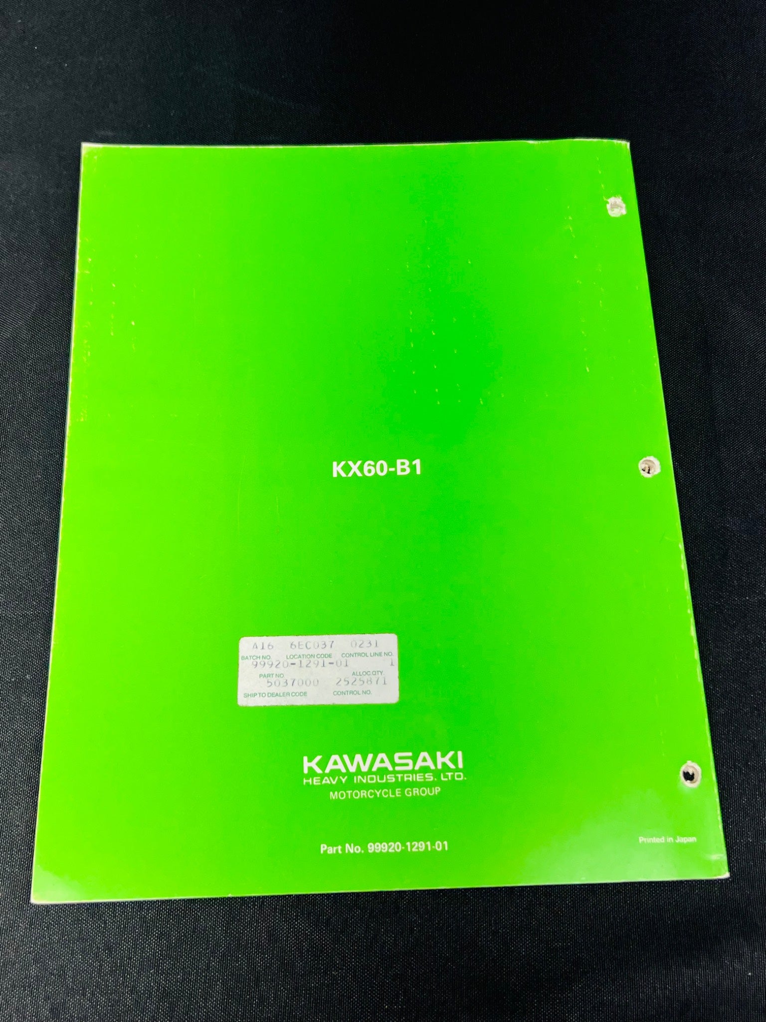 Kawasaki KX60 Motorcycle Service Manual