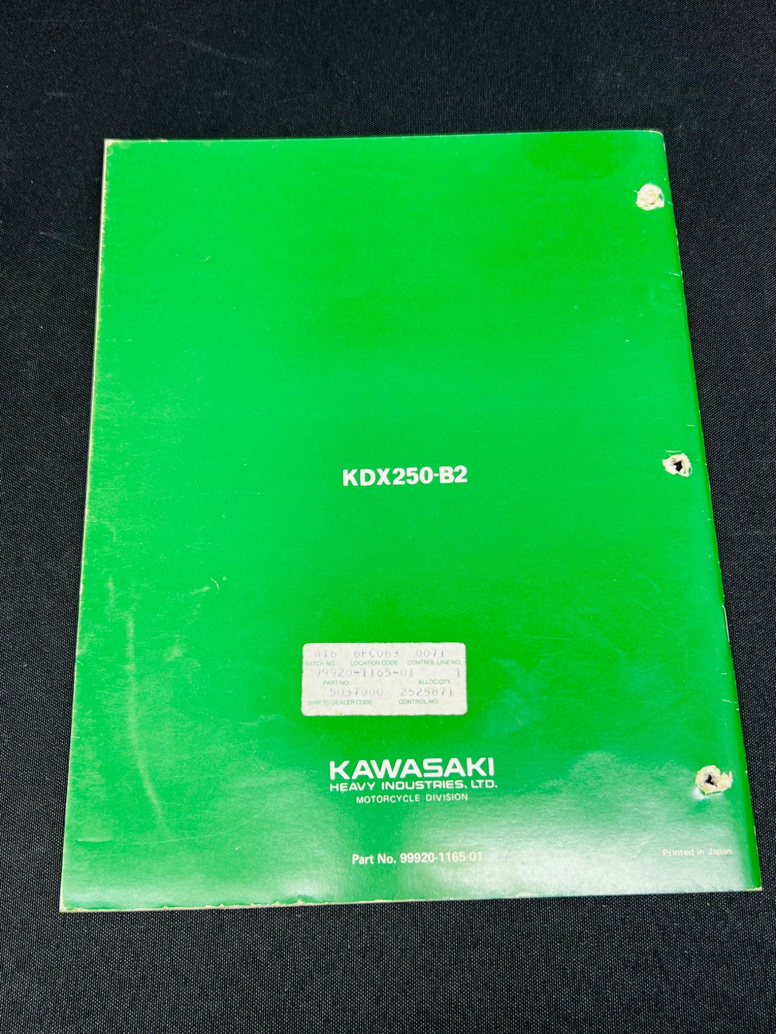 Kawasaki KDX250 Service Manual